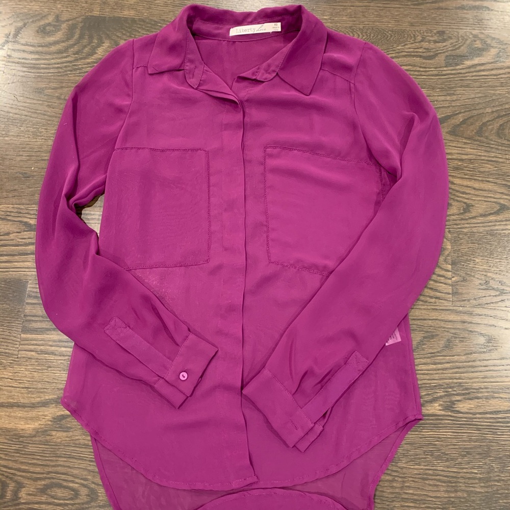 Magenta chiffon blouse